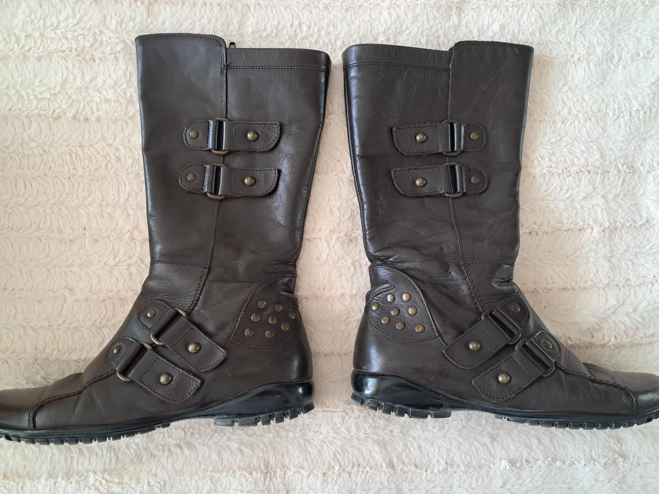 Bottes cavalières en cuir marron SAN MARINA P36